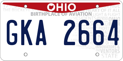 OH license plate GKA2664