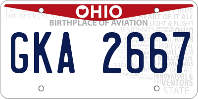 OH license plate GKA2667
