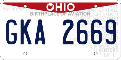 OH license plate GKA2669