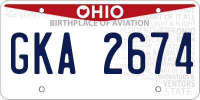 OH license plate GKA2674