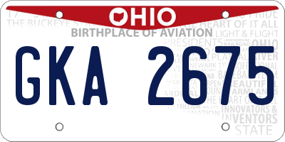 OH license plate GKA2675
