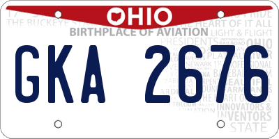OH license plate GKA2676