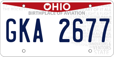 OH license plate GKA2677