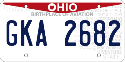 OH license plate GKA2682