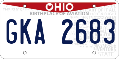 OH license plate GKA2683