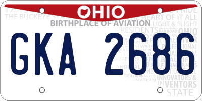 OH license plate GKA2686