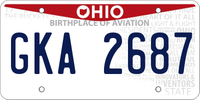 OH license plate GKA2687