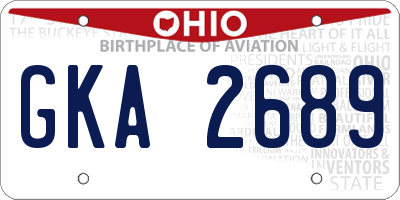OH license plate GKA2689
