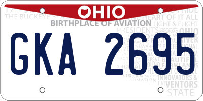 OH license plate GKA2695