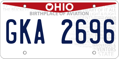 OH license plate GKA2696