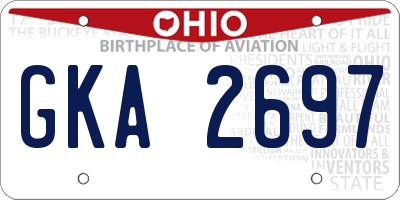 OH license plate GKA2697