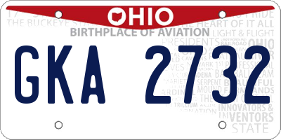 OH license plate GKA2732