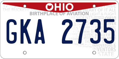 OH license plate GKA2735
