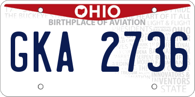 OH license plate GKA2736