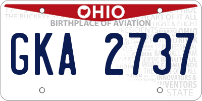 OH license plate GKA2737