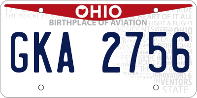 OH license plate GKA2756