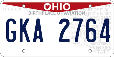 OH license plate GKA2764