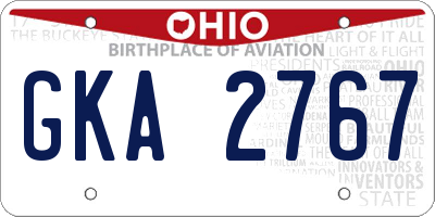 OH license plate GKA2767