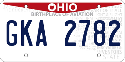 OH license plate GKA2782
