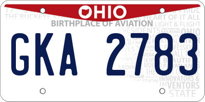 OH license plate GKA2783