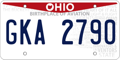 OH license plate GKA2790