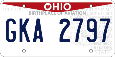 OH license plate GKA2797