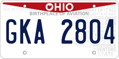 OH license plate GKA2804