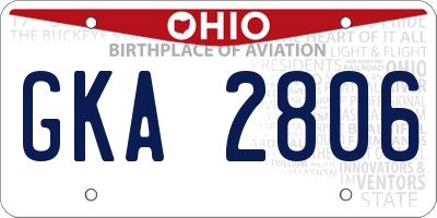 OH license plate GKA2806