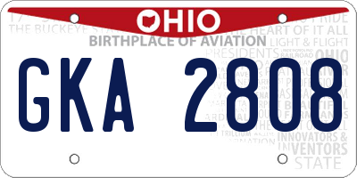 OH license plate GKA2808