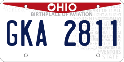OH license plate GKA2811