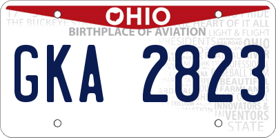 OH license plate GKA2823