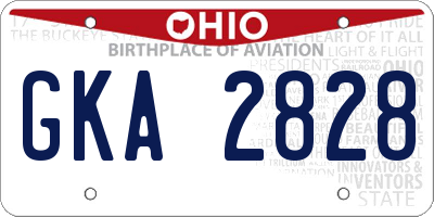 OH license plate GKA2828