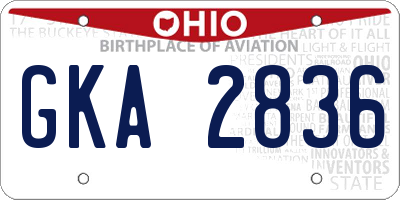 OH license plate GKA2836