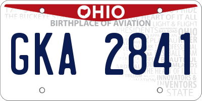 OH license plate GKA2841
