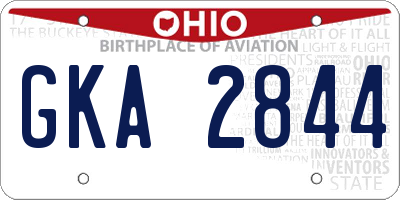 OH license plate GKA2844