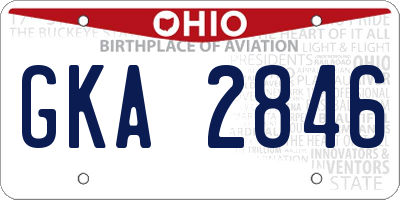 OH license plate GKA2846