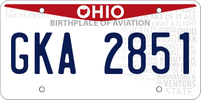 OH license plate GKA2851