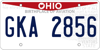 OH license plate GKA2856