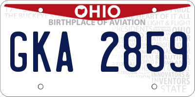 OH license plate GKA2859