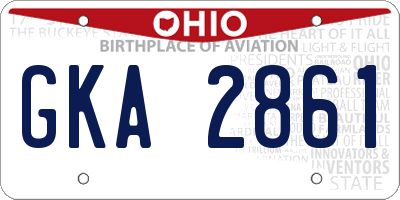 OH license plate GKA2861