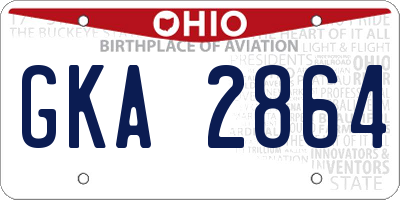 OH license plate GKA2864