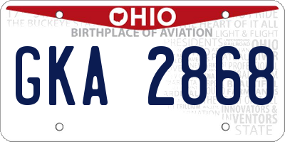 OH license plate GKA2868