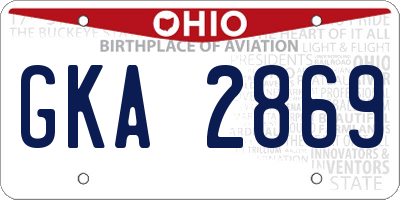 OH license plate GKA2869