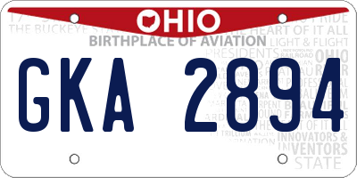 OH license plate GKA2894