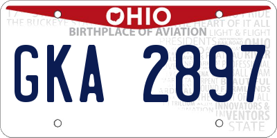 OH license plate GKA2897