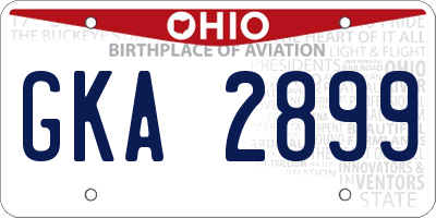 OH license plate GKA2899