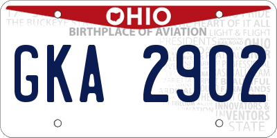 OH license plate GKA2902