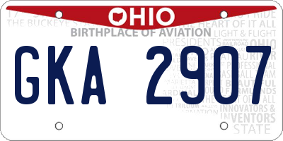 OH license plate GKA2907