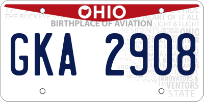 OH license plate GKA2908