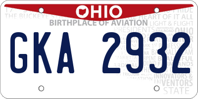 OH license plate GKA2932